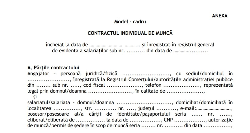 Ministerul Muncii a pus in dezbatere publica noul model al Contractului Individual de Munca. Cum arata formularul